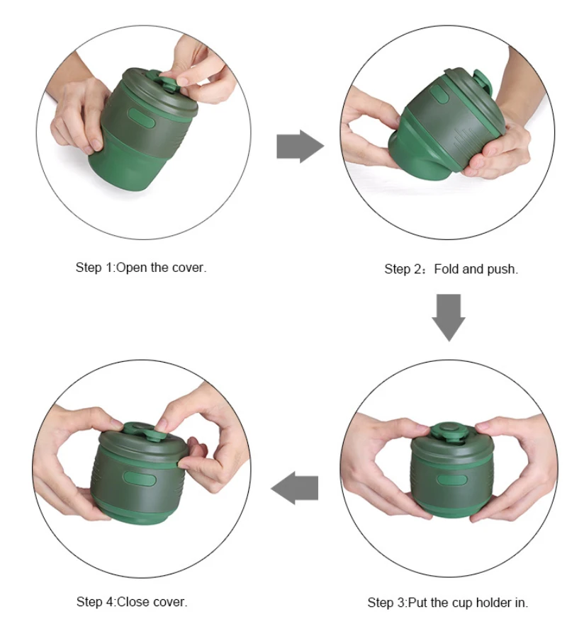 Портативная Складная Силиконовая кофейная чашка для путешествий, офиса, кемпинга, чайная кружка