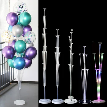 

7/11/13/19 Tubes Balloon Stand Holder Column Confetti Baloons Happy Birthday Balon Kids Baby Shower Wedding Party Decorations