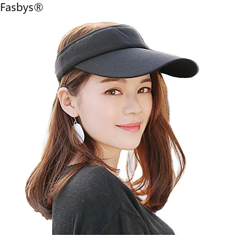 

Unisex UV Protection Visor Sun Hat with Adjustable Strap Open-top Peaked Flat Hat