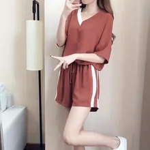 Новые женские шорты с коротким рукавом для фитнеса и йоги, свободная спортивная одежда