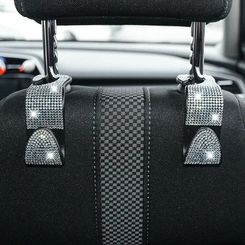 

1pcs Car Back Seat Hook Bling Handbag Headrest Rhinestone Safety Stylish