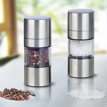 

Manual Salt Pepper Mill Grinder Stainless Steel Portable Mill Seasoning Muller Kitchen Tools Spice Pepper Mill Machine Dropship