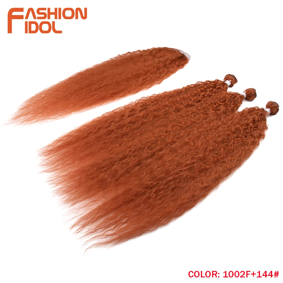 laranja extensões de cabelo fibra resistente ao calor