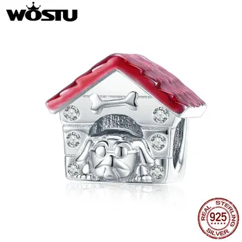 

WOSTU Animal Collection 100% 925 Sterling Silver Pet Home Charms House Charm fit DIY Beads Bracelet Silver 925 Jewelry CTC286