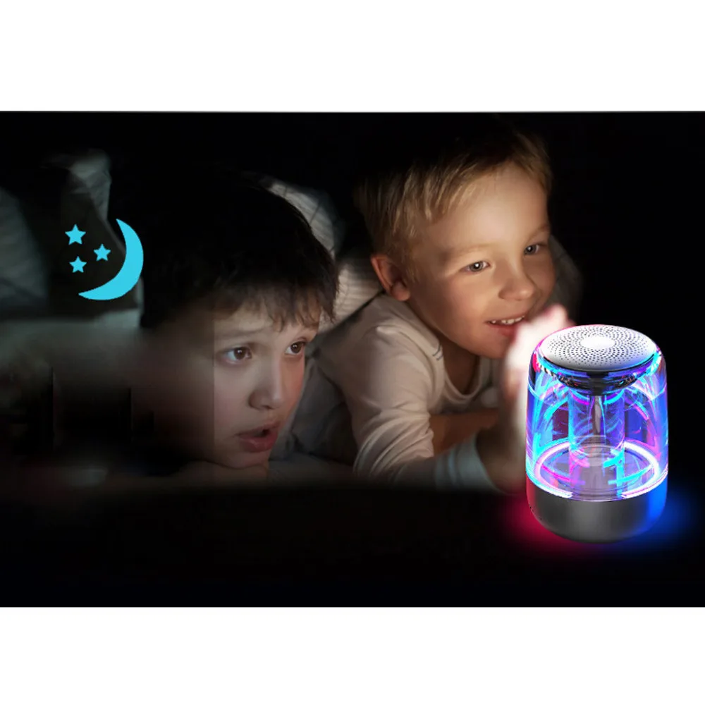 Portable Wireless Transparent RGB LED Blueteeth Speakers HD HiFi Powerful Sound WMic Hands Free Home Outdoor Speaker 40AUG6 (11)