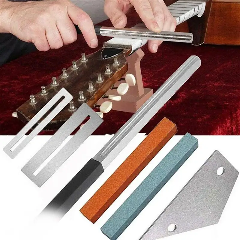 

6Pcs/Set Guitar Fret Crowning File Leveling Tool Grinding Protectors Repair Part Set Guitar Repair Tool Accessories