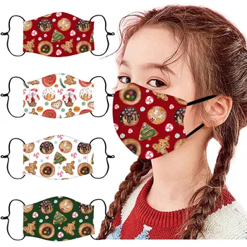 

Child Christmas Print Windproof Face Mask Washable Reusable Mouth Mask Face Shield Breathable Mouth Caps Cloth mondmaskers