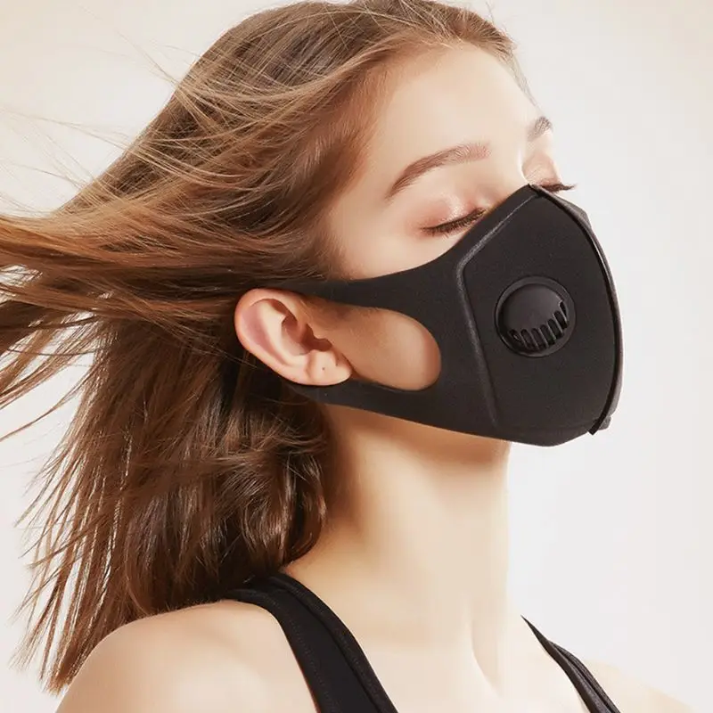 

3Pcs/Set Sponge Dustproof PM2.5 Mouth Mask with Breath Valve Washable Respirator