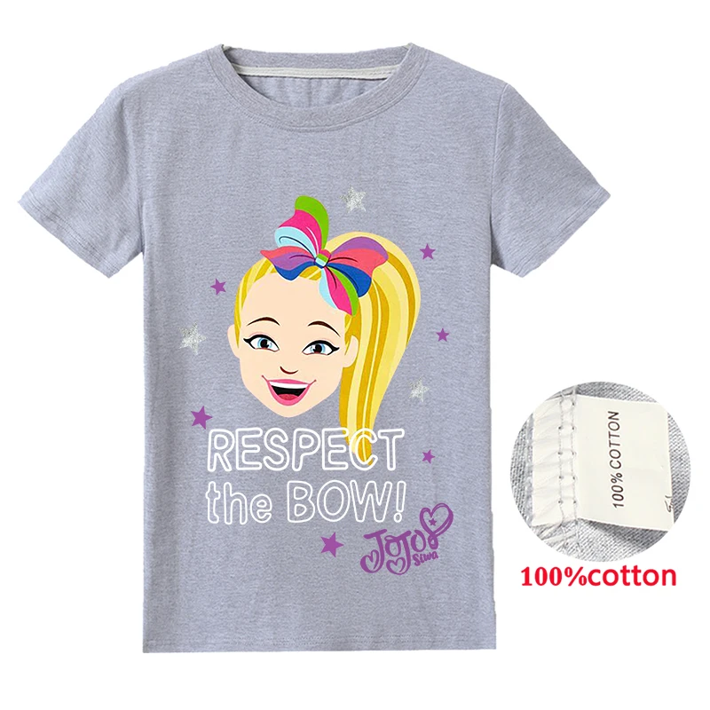Новая футболка для девочек JOJO Siwa Детская с короткими рукавами мягкая хлопковая