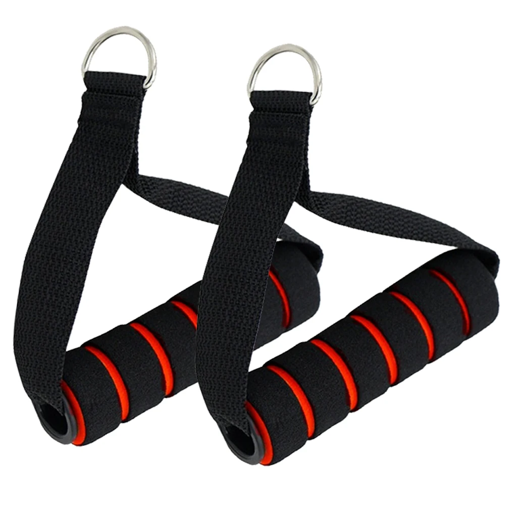Resistance Band Handle Heavy Duty Cable Machine Attachment with ABS Core, Strong Nylon Webbing