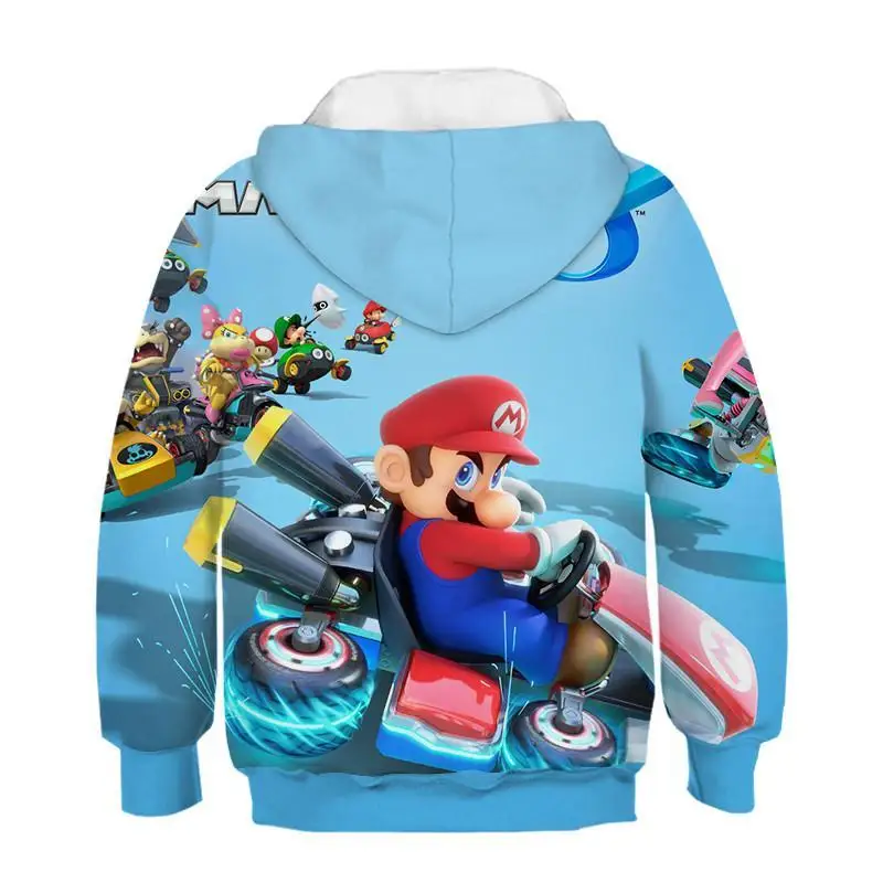 Детская толстовка с 3D-принтом «Mario kart game 8», Детская толстовка с героями мультфильмов серии «Mario games», модная толстовка с капюшоном для мальчиков и девочек