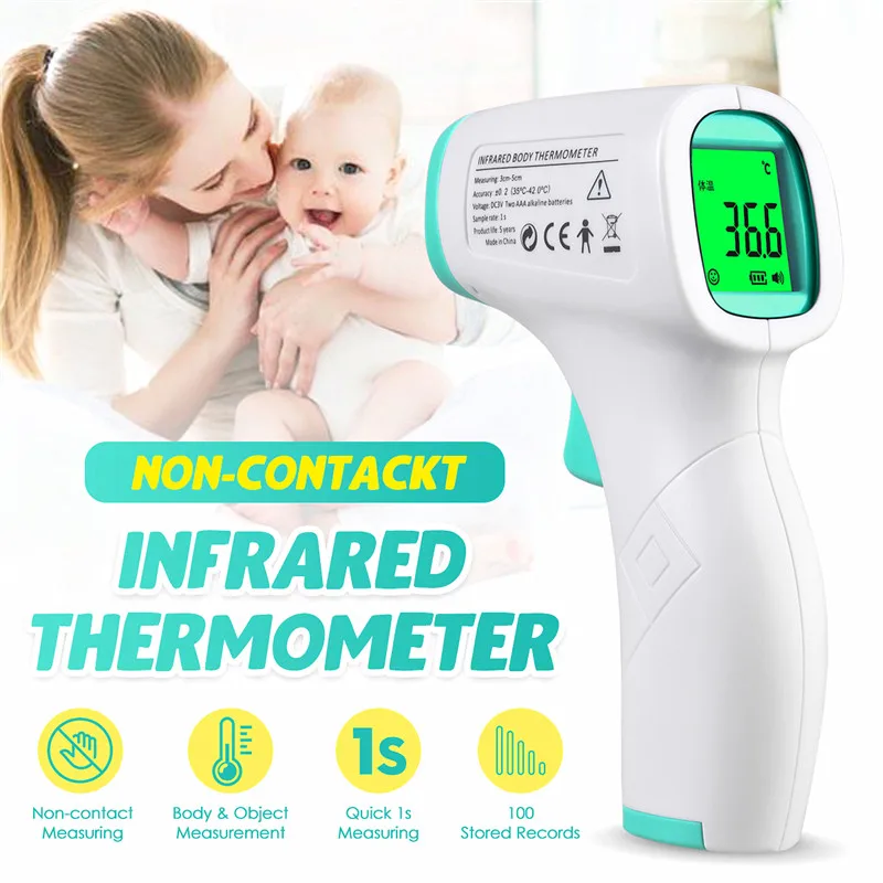 

Portable Forehead Electronic Infrared Thermometer Non-Contact LCD Digital Temperature Fever Measurement Tester for Baby Adults