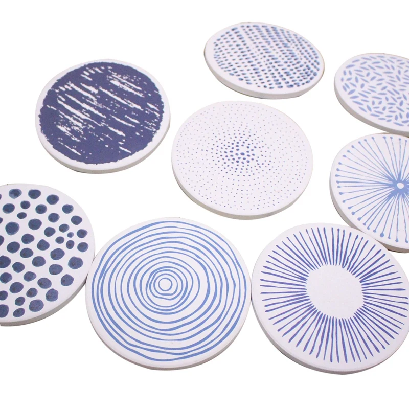 

8Pcs Creative Daily Personality Mat Diatomaceous Earth Waterproof Coaster Insulated Placemat