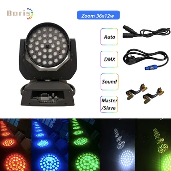 

No tax High Quality Stage Led Zoom Wash 36x12w Rgbw 4in1 Wash Zoom Moving Head light Moving Head Wash Zoom Light Stage 36x10w