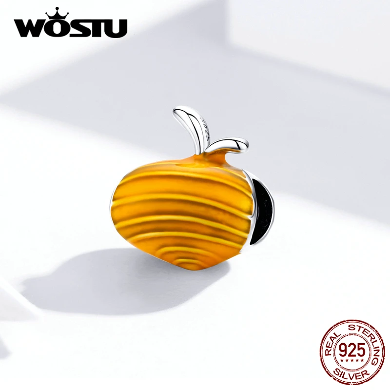WOSTU, серебро, 925 пробы, милые бусины для овощей, кукуруза, морковь, шпинат, талисманы, подходят к оригинальному браслету, подвеска, ювелирное изделие, FIC1411