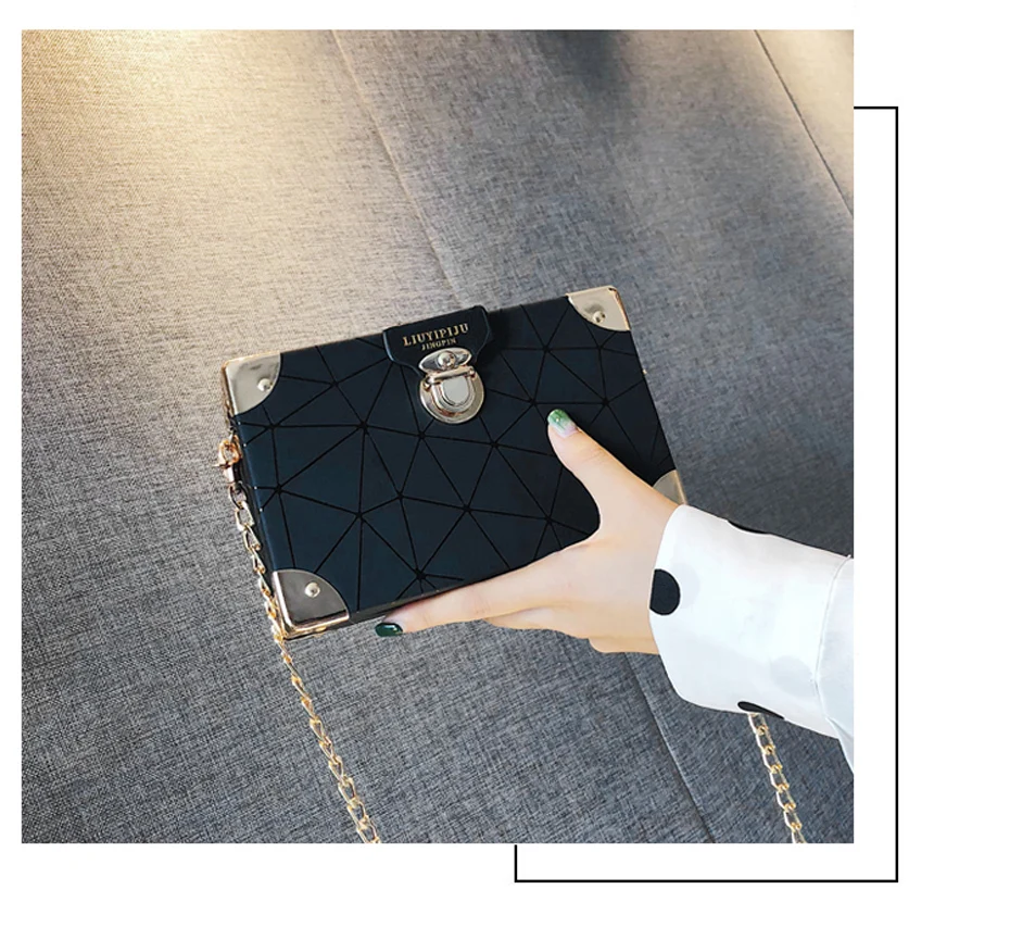 Новая Корейская версия диких цепей с геометрическим узором, маленькая квадратная сумка, сумка на плечо, сумка в коробке