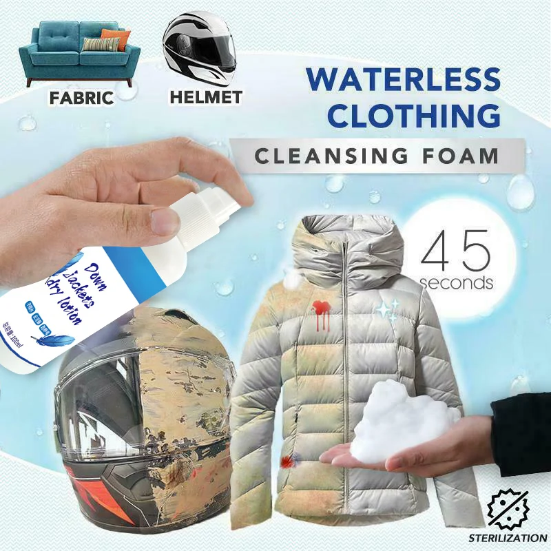 

Newly Waterless Clothing Cleansing Foam Down Jacket Strong Decontamination Cleaner Effectively Remove Grease 100ML LE66MK