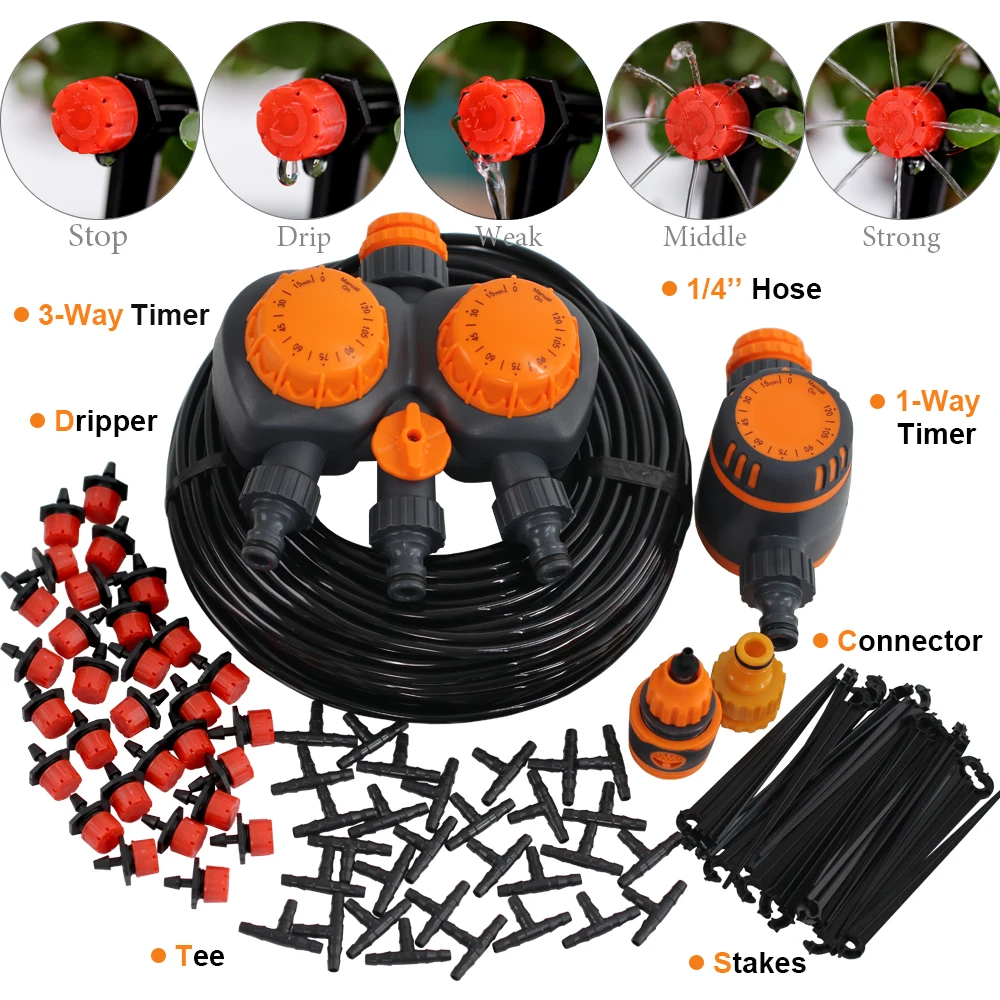 Muciakie 550m New Mechanical Timer Watering Kit Automatic 1/4'' Micro