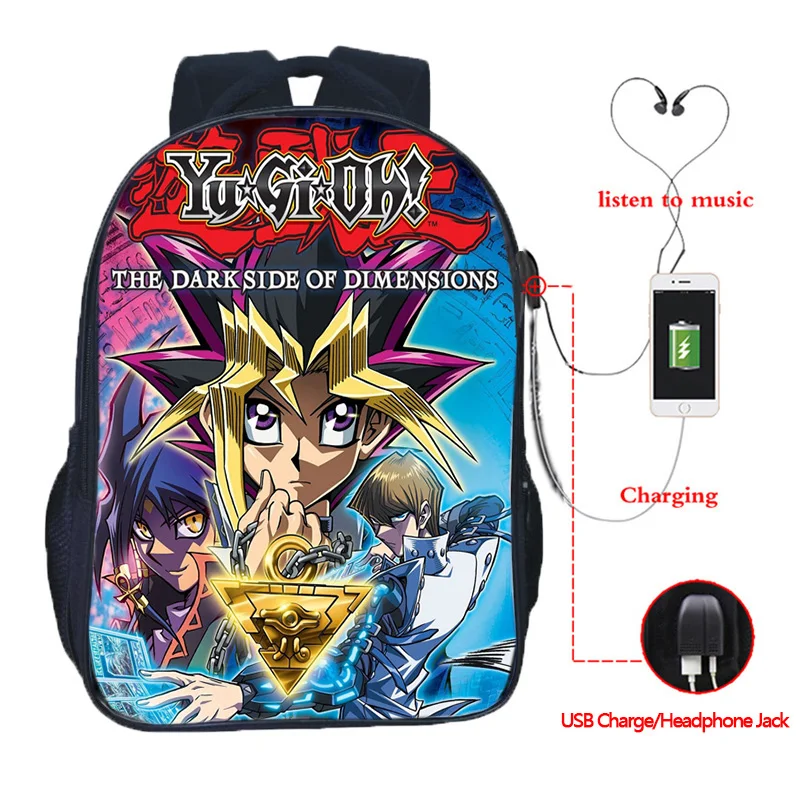 Ю-Ги-ой! Многофункциональный рюкзак Yugi Kaiba школьные сумки для подростков зарядка через usb дорожные сумки на плечо - Цвет: 3