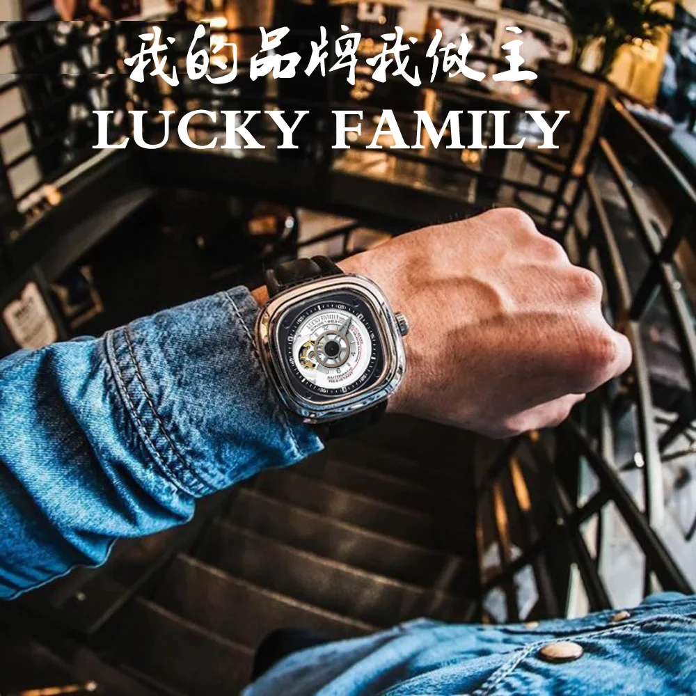 Relogio Masculino, простые наручные часы с турбийоном, Мужские автоматические механические часы, Лидирующий бренд, роскошные деловые кожаные Наручные часы
