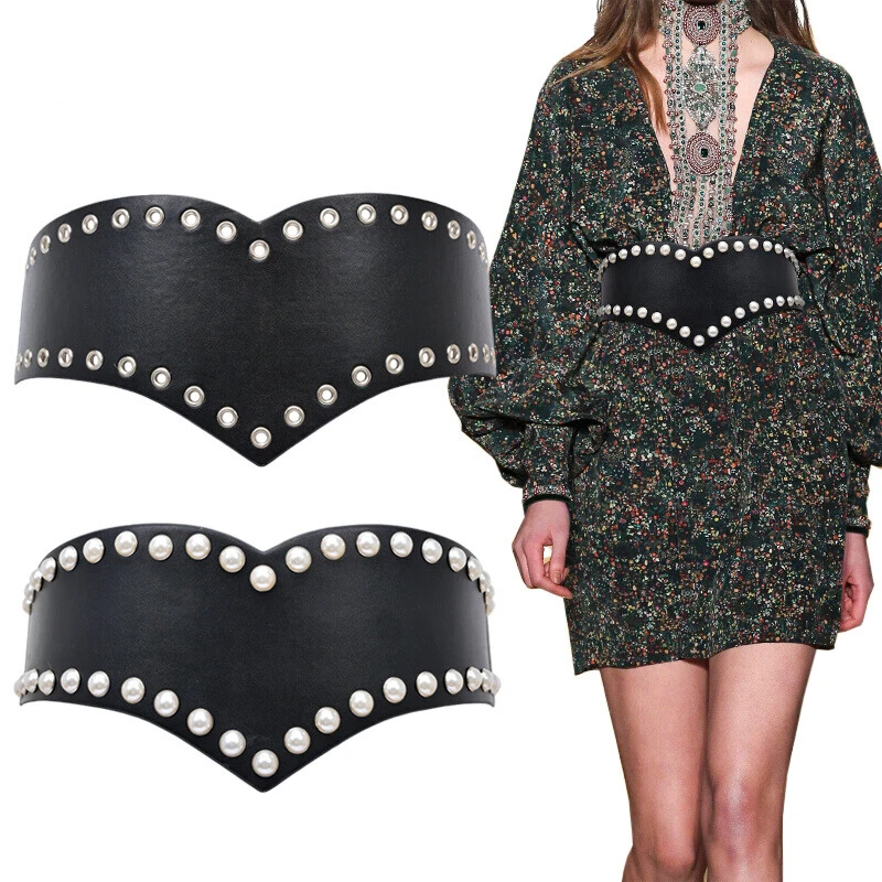 

Designer belts for women heart belt elastic cummerbunds plus size cinturon mujer stretch pearl waistband dress ceinture femme