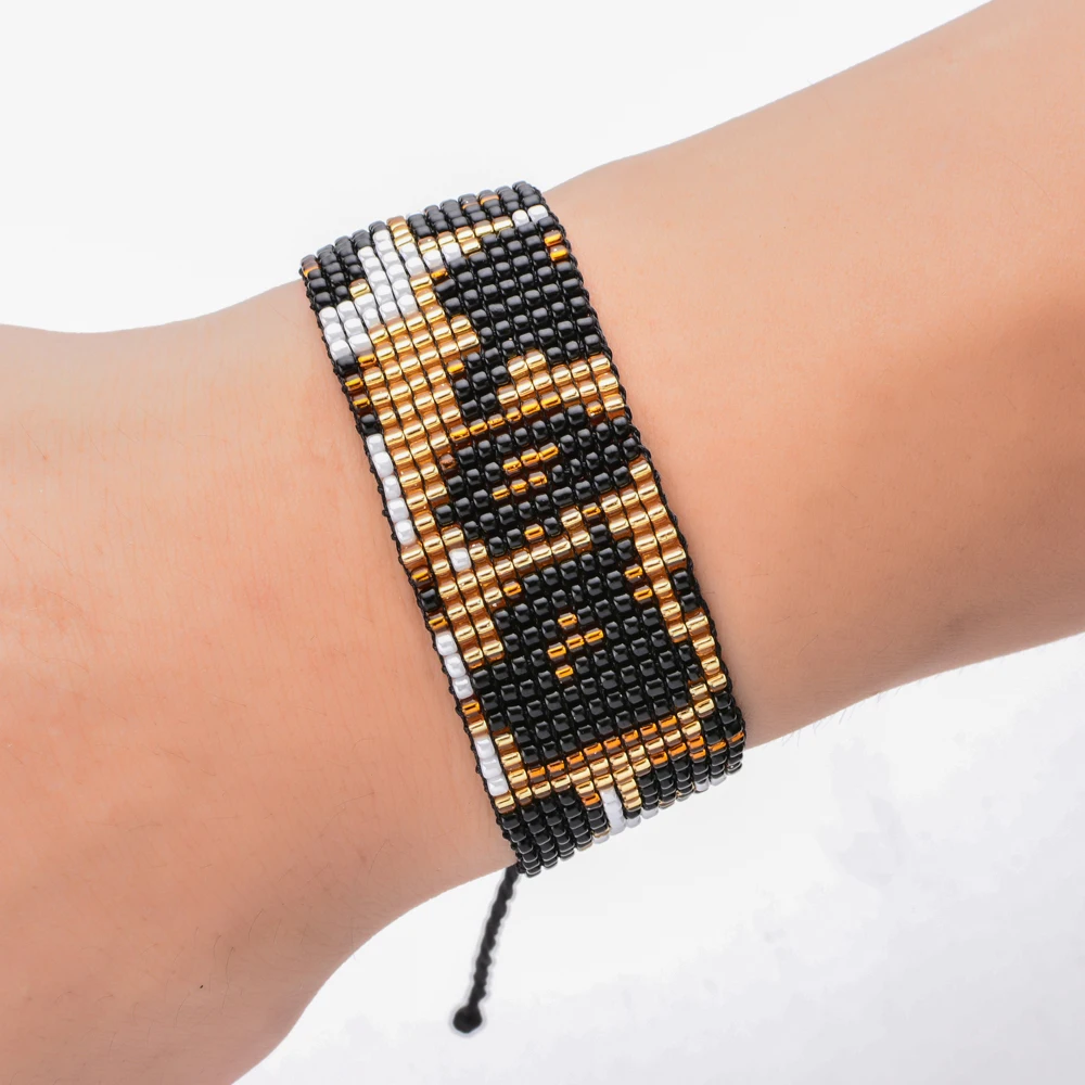 Модный браслет Miyuki, леопардовые браслеты, бусы, Pulseras Mujer Moda, Женские Ювелирные изделия, тканые браслеты ручной работы