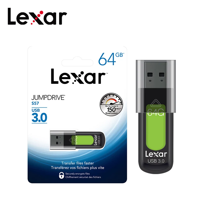 Флеш-накопитель Lexar S57, 256 ГБ, 128 ГБ, 64 ГБ, 32 ГБ, USB 3,0, флешка, высокое качество, USB флешка, u диск, 3,0 флешка, usb