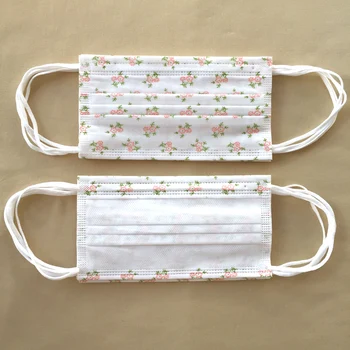 

50 Pcs Disposable Face Mask 3 layers Cute Print Mask Breathable Earloop Comfortable Mask farmhouse style Mask for Adults