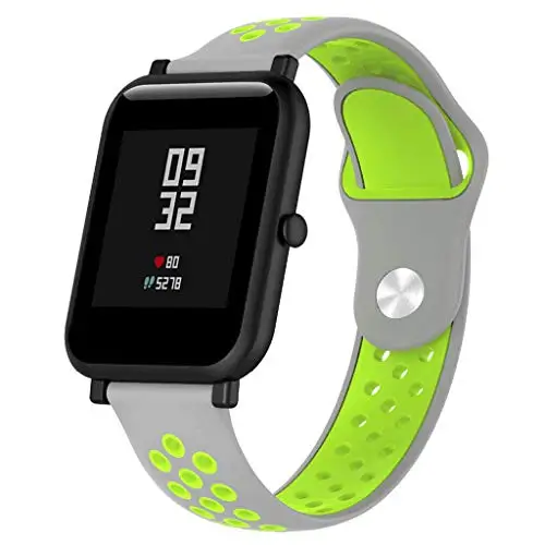 Grey yellow 20 мм 22 мм спортивный силиконовый ремешок для Huami Amazfit Bip, резиновый ремешок, смарт-браслет, аксессуары, ремень для Xiaomi Amazfit Bip, браслет - Цвет ремешка: Grey yellow