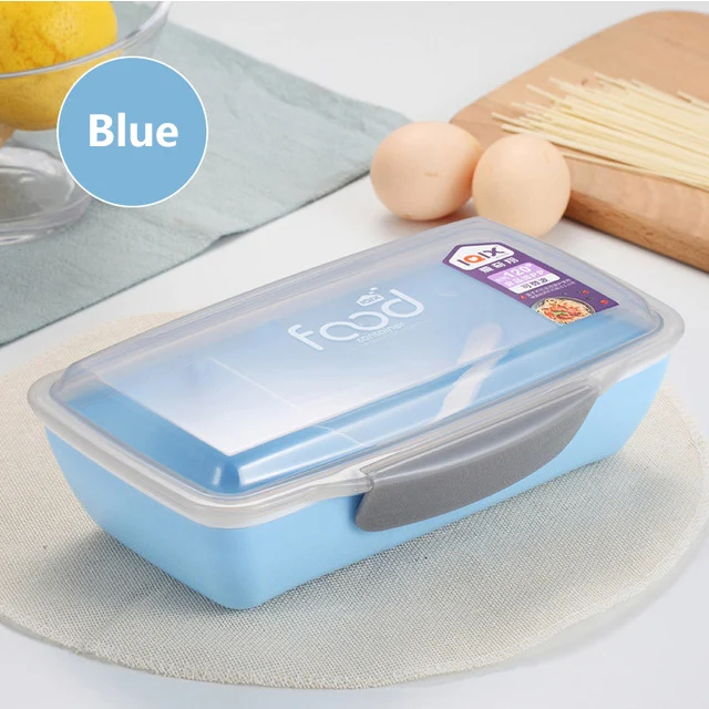 Blue BPA Free 750 мл Ланч-бокс экологичный пищевой полипропиленовый материал портативная коробка для бенто Microwaveble контейнер для хранения еды для детей - Цвет: Blue