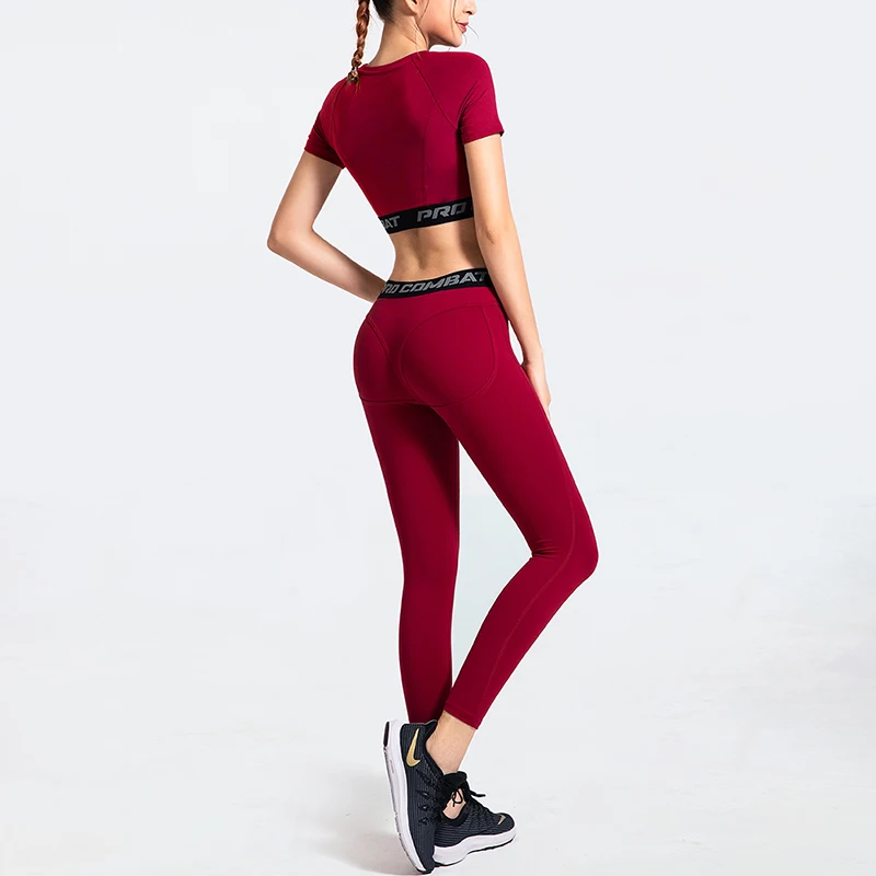 Women Fashion Yoga Bodybuilding Vest Set Tight Trousers Motion Suit Yoga Bra Pants Woman Fitness Sport Clothing Suits