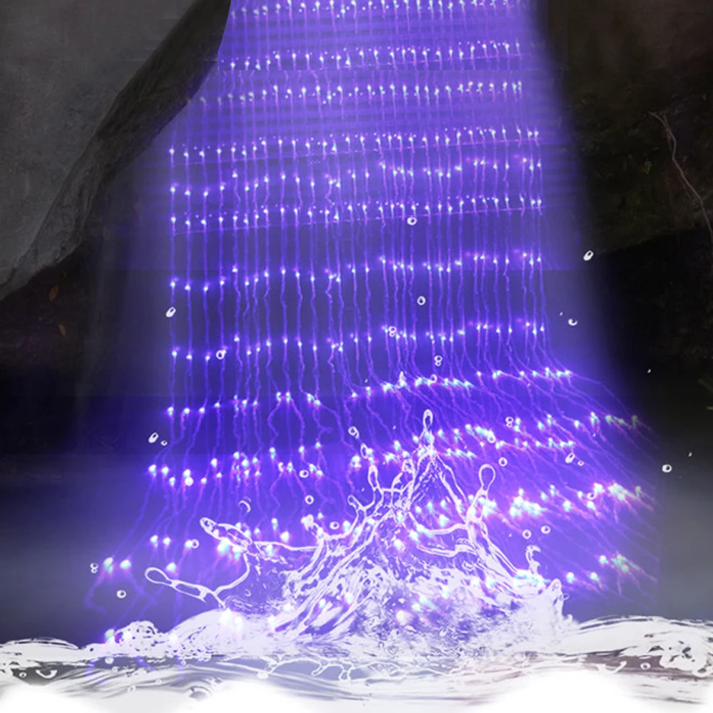 3X3M LED Waterfall Waterproof Meteor Shower Rain String Light Christmas Wedding Curtain Icicle Fairy String Garland Decor lights 8