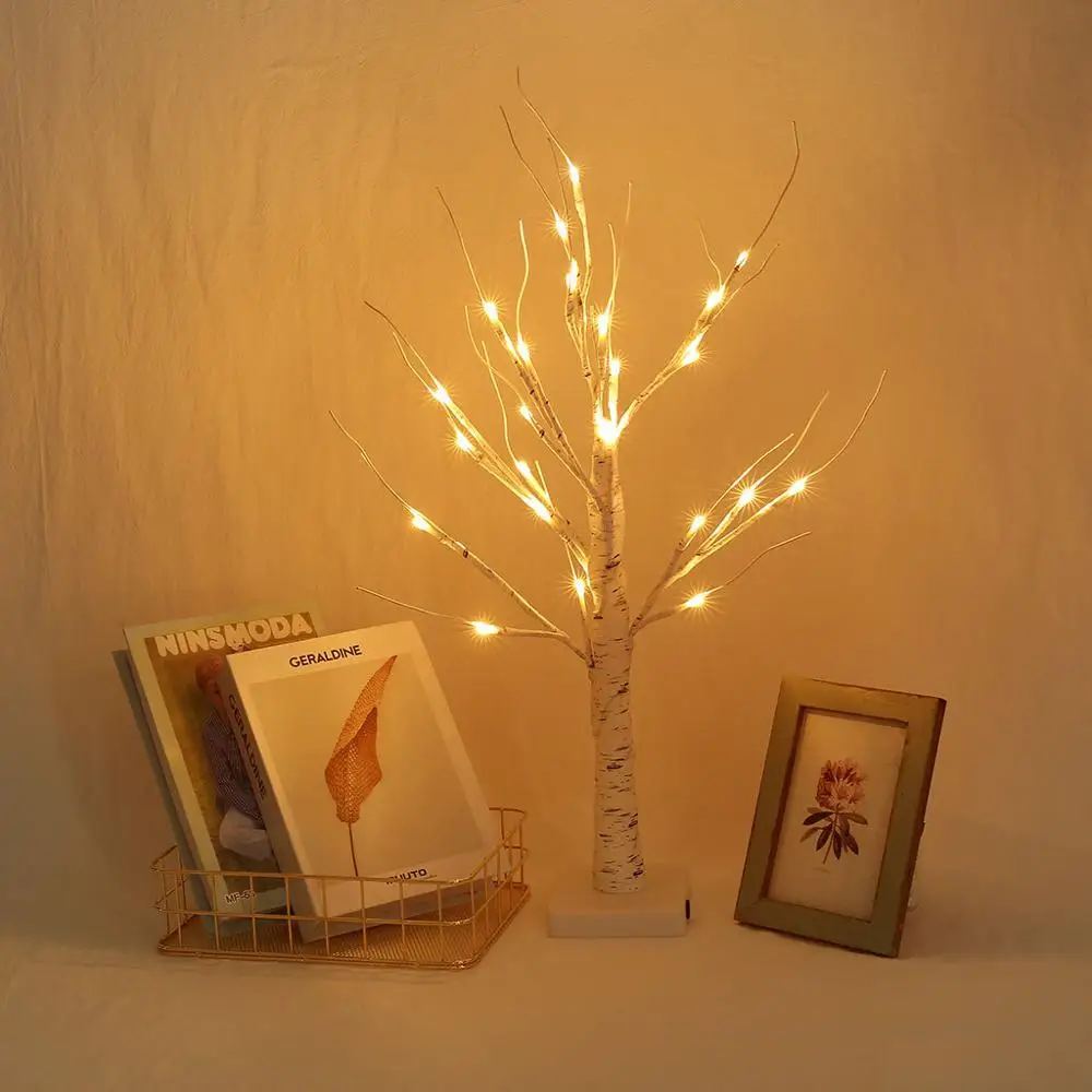 

Light Table Simulation Birch Tree Desk Lamp Twig WarmLantern Home Store Decor
