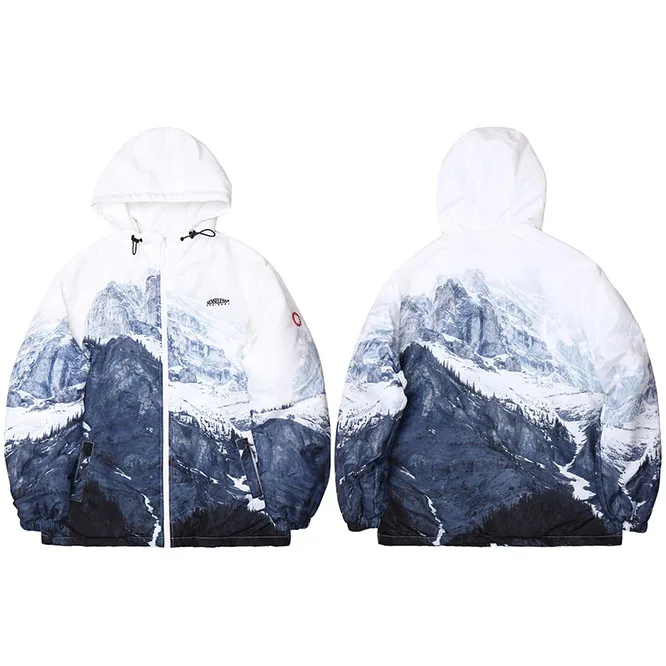 Men Hooded Jacket Parka Snow Mountain Fall Winter Hip Hop Streetwear Trench Coat Harajuku Windbreaker Long Outwear Oversize - Цвет: Белый