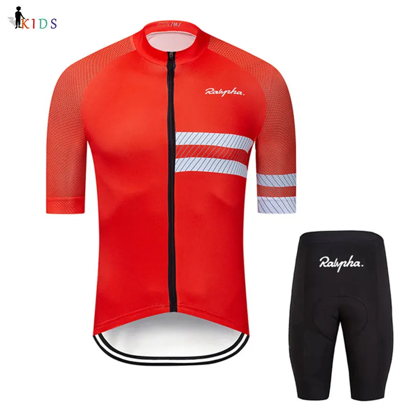 

Raphaing 2019 Cycling Boys Jersey Children's Ciclismo Ropa Short Sleeve Jersey Set Children's Professional Cycling Triathlon Set