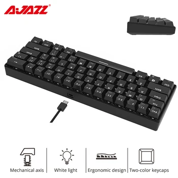 

Ajazz i610T Wireless Wired Dual Mode Mechanical Keyboard Single Backlight 17 Light Effects 61 Keys Gaming Keyboard ABS Keycaps