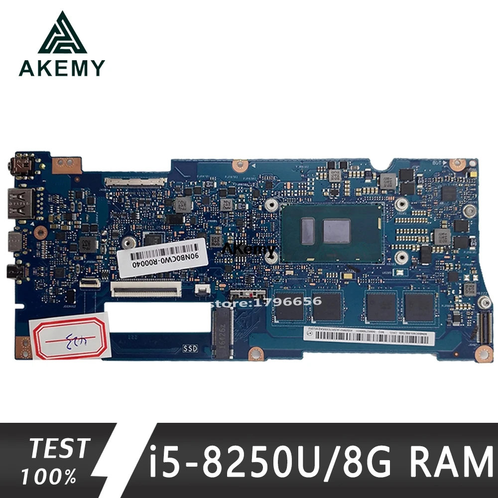 Akemy UX330UAR материнская плата для ноутбука ASUS UX330UAR UX330UA UX330U U3000U Mianboard i5-8250U 8G ram обмен Akemy UX330UAR материнская плата для ноутбука ASUS UX330UAR UX330UA UX330U U3000U Mianboard i5-8250U 8G ram обмен