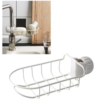 

1PC Stainless Steel Faucet Drain Rack Kitchen Drainage Shelf Dishwashing Sponge Storage Holder Basket Sink Accessories