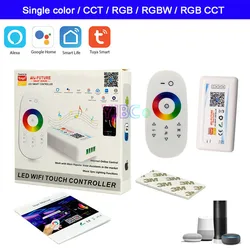 Tuya Wifi 2.4G touch Remote LED Controller Single color/CCT/RGB/RGBW/RGB+CCT LED Strip dimmer DC 5-24V Alexa Google Home Voice