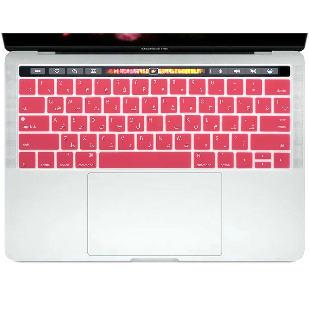 КРЗ арабский силиконовая клавиатура кожного покрова для Mac Pro 1" A1706 A2159Pro 15" A1707 // выпуска с сенсорной панелью США Версия - Цвет: Pink