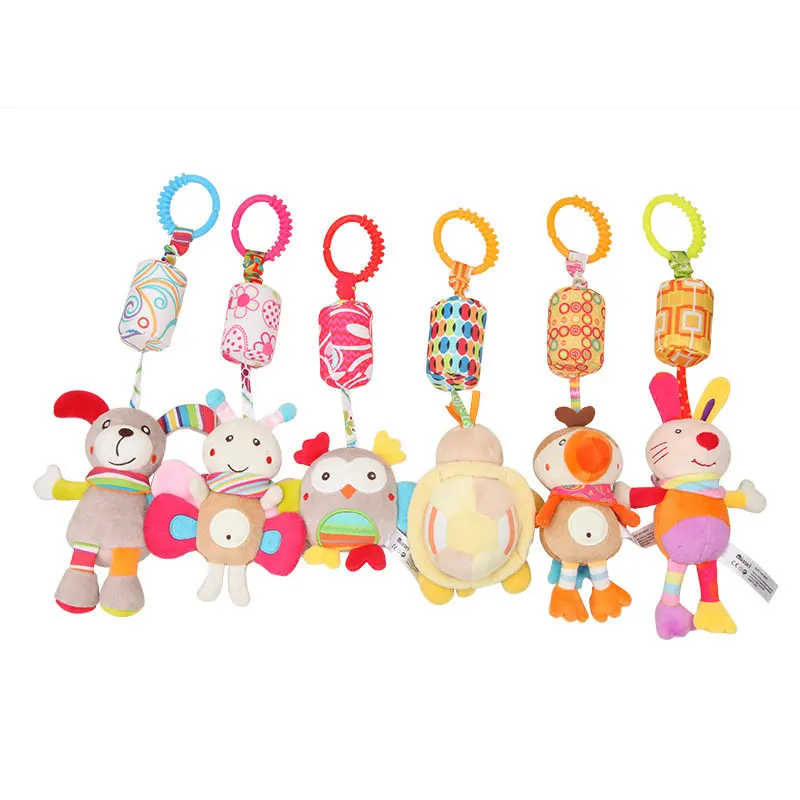 Crib mobile stroller baby rattles toys for newborns wind chimes Animal cartoon soft stuffed dolls toys 3