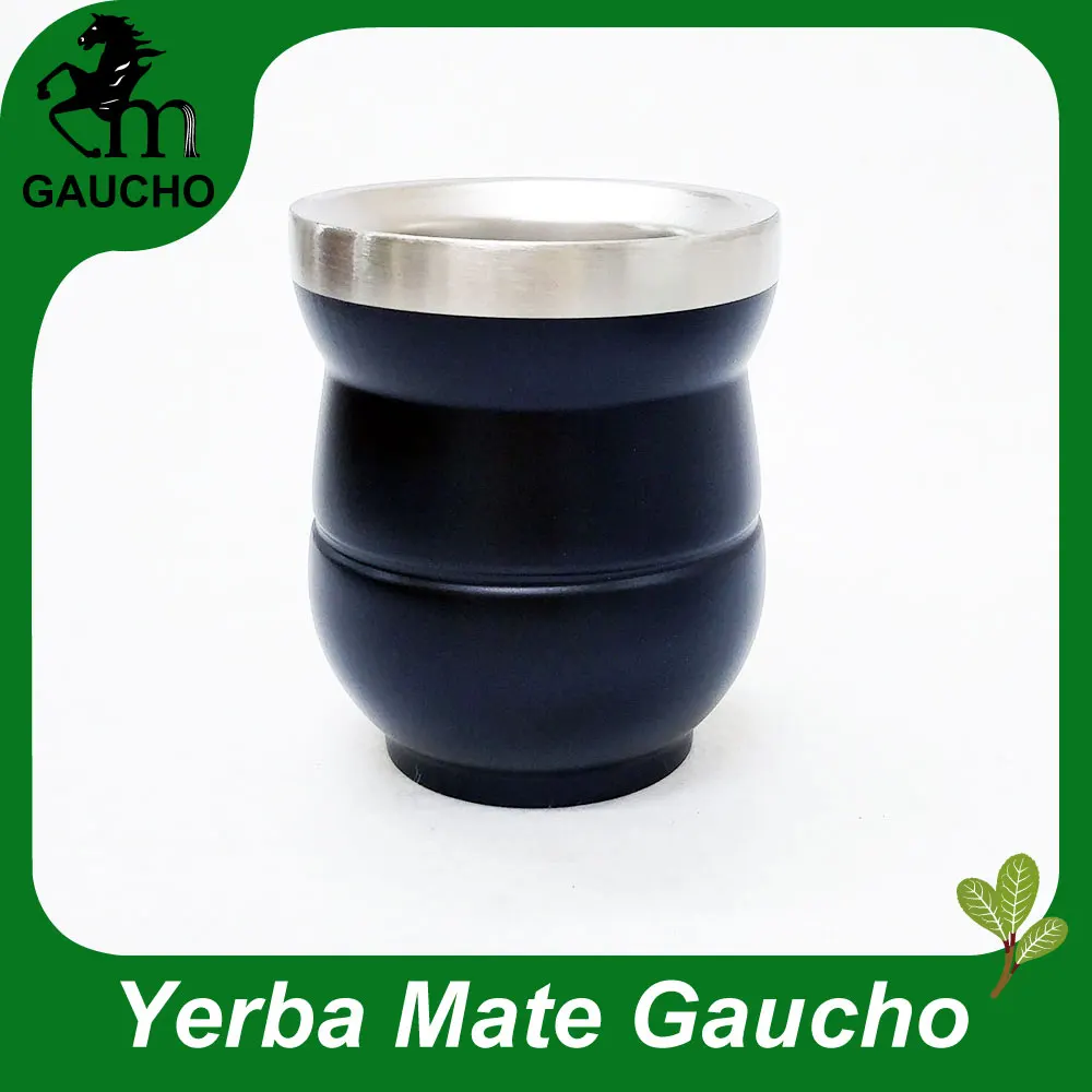 Without Logo-150ml 1 шт./лот, деликатный Yerba mate Gourds, нержавеющая сталь, Yerba mate, Calabash, с двойными стенками, теплоизолированный, легко держать, горячая распродажа, MT017-150 - Цвет: Without Logo-150ml