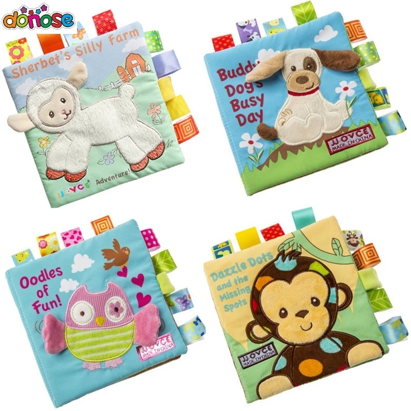 Animal Style Monkey/Owl/Dog Newborn Baby Toys Learning Educational Kids Cloth Books Cute Infant Baby Fabric Book Ratteles Toy