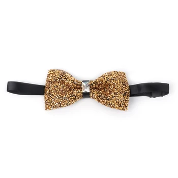 

Men Bow Tie With Rhinestone Necktie Bowtie Luxury Pre Tied Glitter Fashion Feast