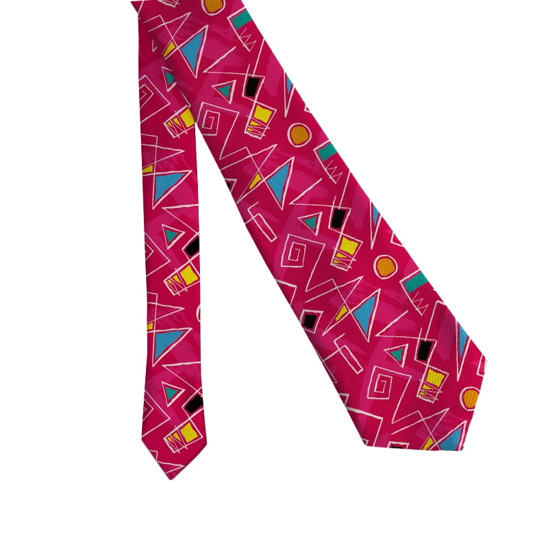 Новинка, 3D цветной мужской галстук с принтом, ширина 8 см, полиэфирный галстук, свадебные аксессуары, модные мужские повседневные Галстуки
