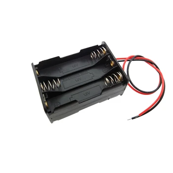 

3-slot 6 x AAA Battery Back To Back Holder Case Box Storage With Wire Leads