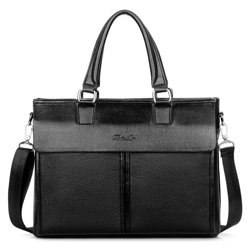 

Men Business Handbag Cross Solid Color Briefcase Large Capacity Shoulder Men's Bag Europe And America Fashion Shoulder Computer