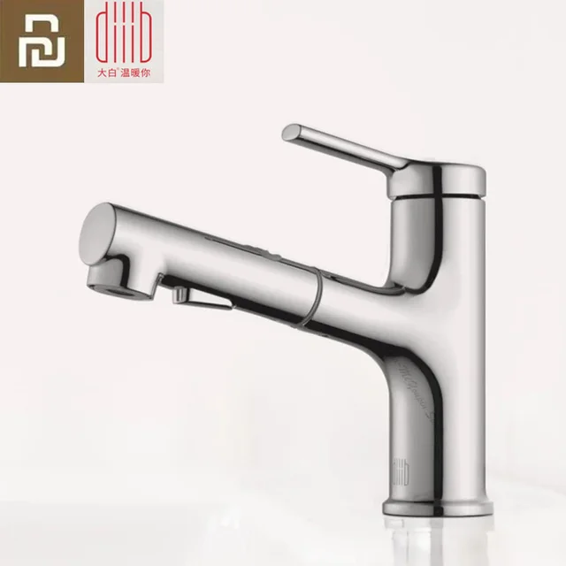 Youpin DABAI Bathroom Basin Sink Faucet w/ Pull Out Rinser Sprayer Gargle Brushing 2 Mode Mixer Tap Cold & Hot Bathtub Faucet