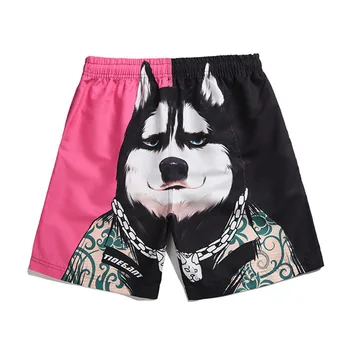 

Summer Hawaii Cartoon Quick-drying Dog printing Men Casual Beach Brand Sweatpants Unisex Gyms Fitness Shorts Bodybuilding Jogger