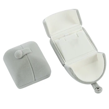 

Desktop Double Open Ring Case Jewelry Box Universal Earrings Dressing Table Pendant Gift Package Long Plush Home Accessories
